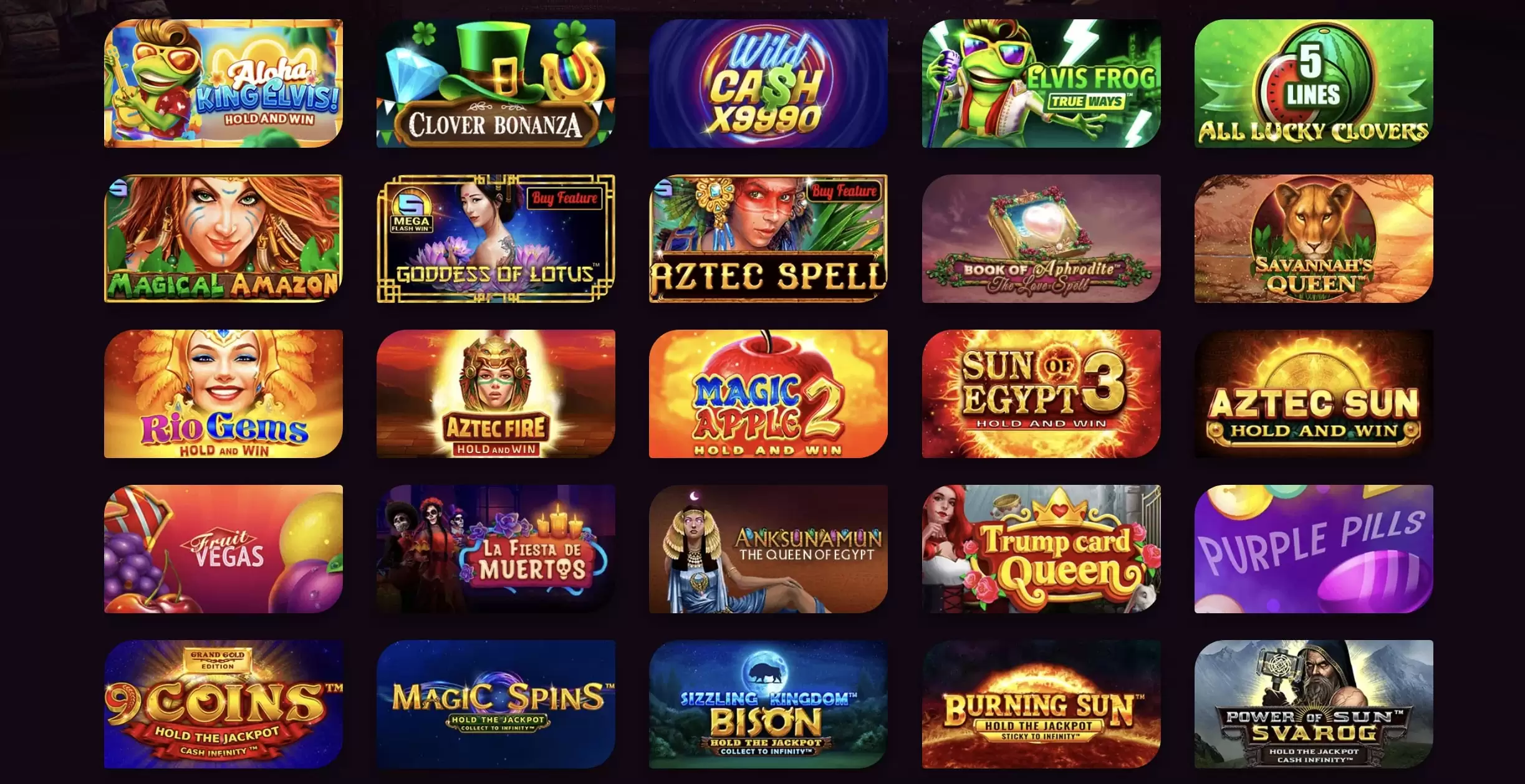 Huge choice of casino games